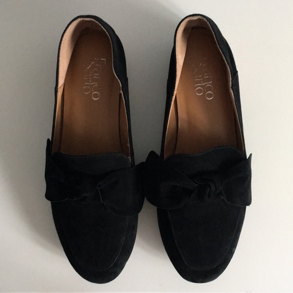 black bow loafers